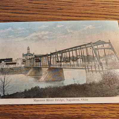 Maumee River Bridge, Napoleon, Ohio Postcard