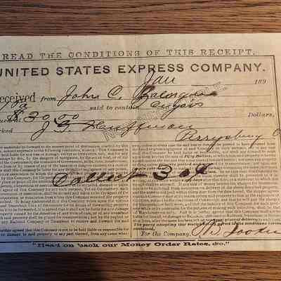 US Express Receipt for Cigars