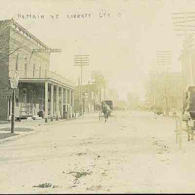 Main Street in Liberty Center Looking South of Methodist Church