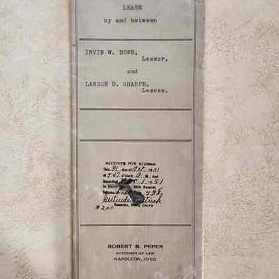 1951 Lease Agreement between Irwin Howe & Lawson Sharpe, Holgate, Ohio