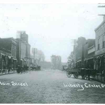 Reproduced Postcard of Downtown Liberty Center, Ohio (Looking South)