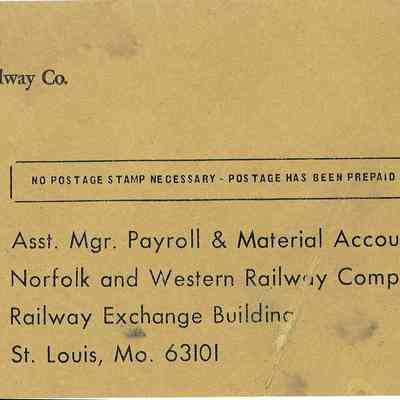Norfolk and Western Railway Company Envelope
