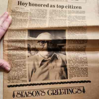 Northwest Courier, Hoy Honored as Top Citizen, Front Page Newspaper, 1982
