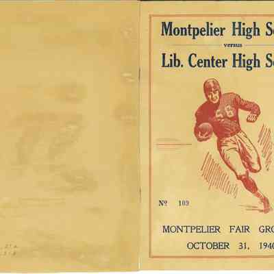 1940 Football Program Montpelier High School vs Liberty Center High School