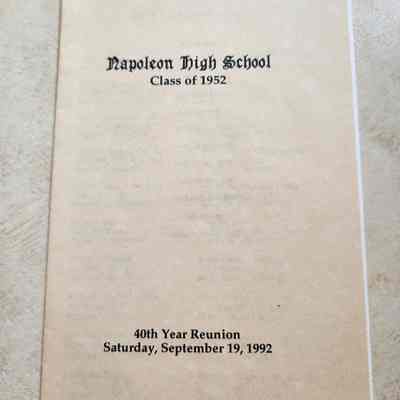 1952 NHS Class, 40th Reunion Program, Class List