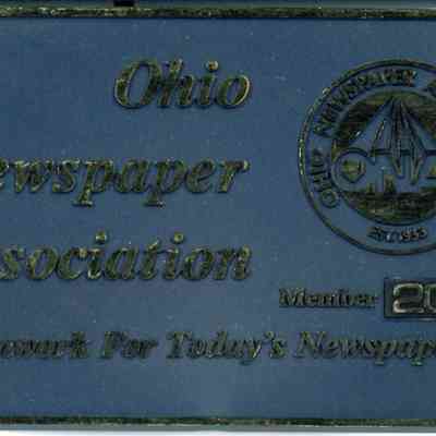 The Liberty Press Plaque Received in 2007 From the Ohio Newspaper Association