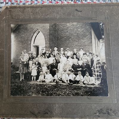 1927 Christian Union Church, McClure, Oh Group Cabinet Card