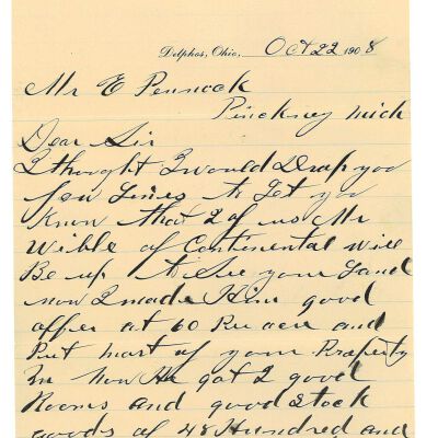 Letter to Edmond Pennock