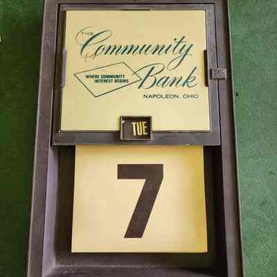 Commuity Bank, Napoleon, Plastic Calendar