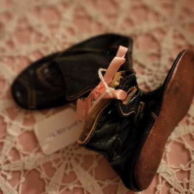 1800's Child's High-Top Button Leather Shoes