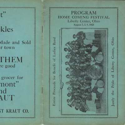 1923 Liberty Center Homecoming Festival Program