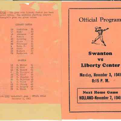 1941 Official Football Program Swanton vs Liberty Center