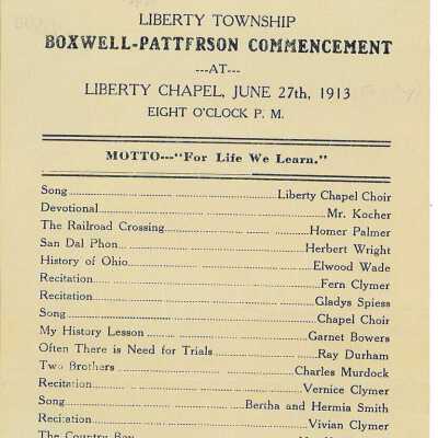 Liberty Township Boxwell-Patterson Examination Commencement Program