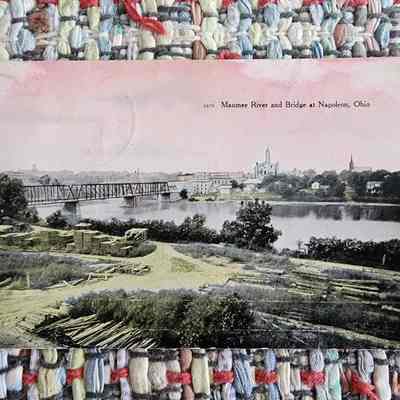 1908 Postcard: Maumee River & Bridge @ Napoleon, Ohio, to Marie Loitz