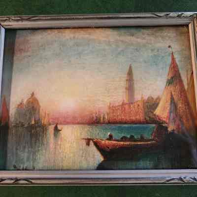 4-H Award 1936, Advisor Mrs. Earl Farison. Framed Landscape