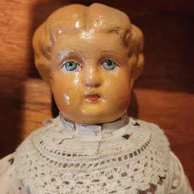 Grenier, 1800's Paper Mache Doll, Kid Body, Original Costume