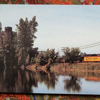 1900's Train Travelling through Deshler, Water Tower