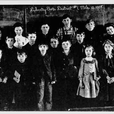 Photo of Elementary Students in the Liberty Twp. District #1 School, March 10, 1905