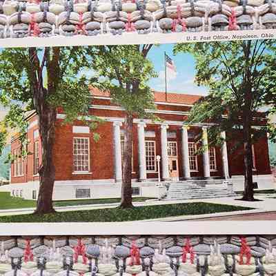 United State Post Office, Washington and Scott Streets, Napoleon, Ohio Post Card