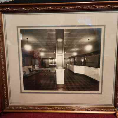 Framed Photograph, Interior Bank, Napoleon, Ohio