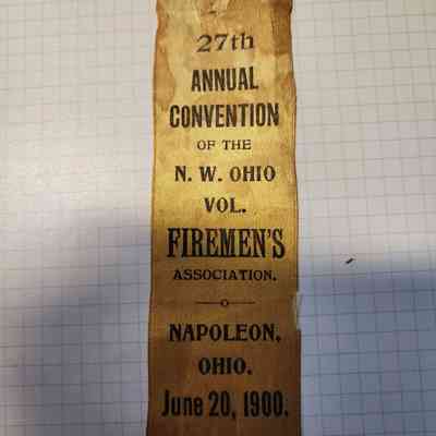 1900 NWOhio Fireman's Convention, Napoleon, Ohio Ribbon
