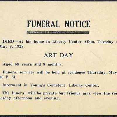Art Day Funeral Notice