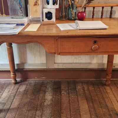 Antique Maple Desk w/Rail & Drawer