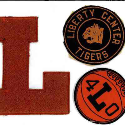 1940 Liberty Center High School Basketball Varsity Letter and Two Emblems