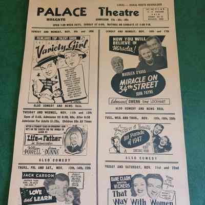 Holgate Palace Theatre Movie Flyer, 40's