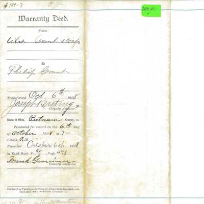Warranty Deed between Alex Grant and Philip Grant