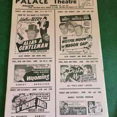 Holgate Palace Theatre Movie Flyer, 40's