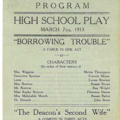 Program for the Liberty Center High School 1913 Senior Class Play