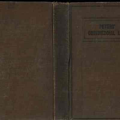 Book "Peters' Commercial Law" by P.B.S. Peters, L.L.B, 1920