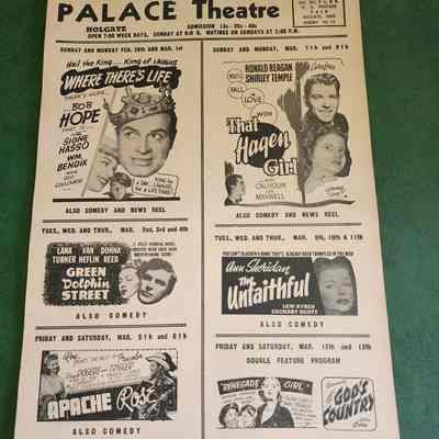 Holgate Palace Theatre Movie Flyer, 40's