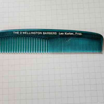 The 3 Wellington Barbers, Leo Kurber, Proprietor Plastic Advertising Comb