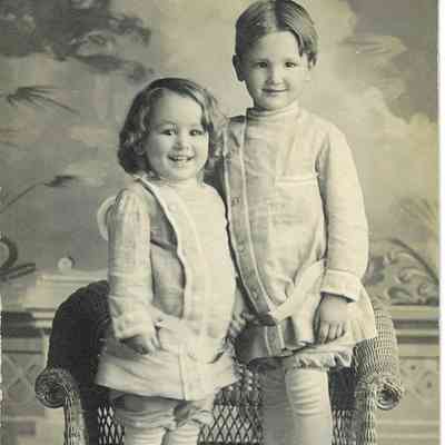 Postcard of Marian and Myron Crum