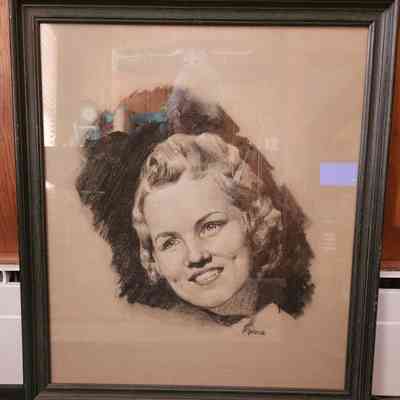 Charcoal Art on Paper, Framed, Mary Fran Meekison