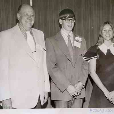 NHS Youth Leadership Winners, Barry Moenter of Toledo and Nancy Yarnell NHS w/John L Johnson Photo