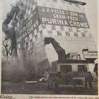 1973 Newspaper Clipping, Demolition of the Vocke Mill, Perry Street, Maumee River, Napoleon, Ohio