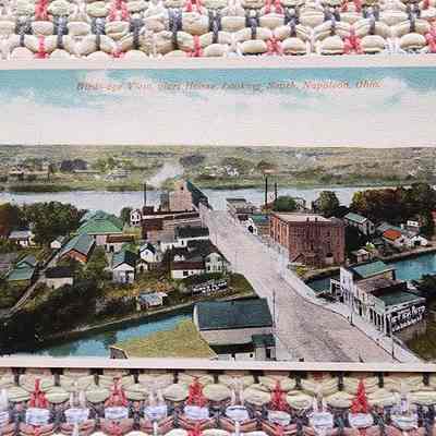 Bird'sEye View from Courthouse, South to Canal Post Card, 1915