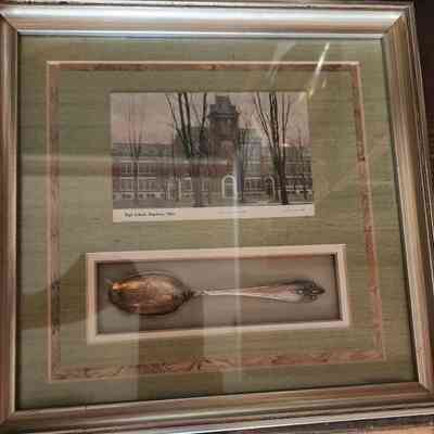 Postcard of NHS School, Souvenir NHS Spoon, Framed & Matted