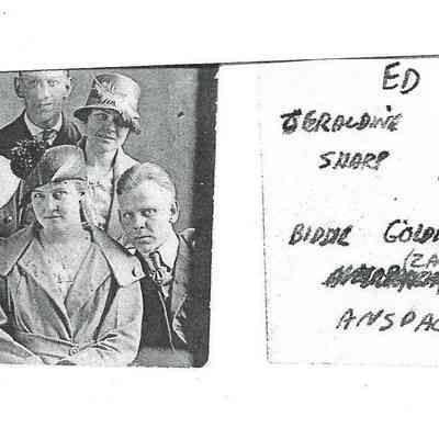 Photo of Ed Kniss, Geraldine Sharp, Mick Sharp, Biddie Anspach, Goldie and Bud Anspach