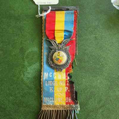 McClure Lodge 282, K of P, Badge of Memorandum, Owner Evelyn & Geo. Carlisle