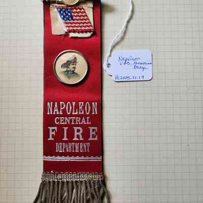 Napoleon Central Fire Department/In Memoriam Two Sided Ribbon, Pin