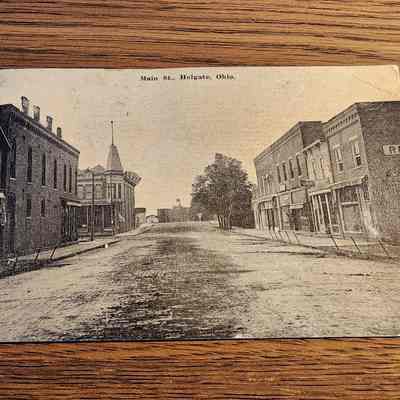 Main Street, Holgate, Ohio Postcard, Post Stamp 1914