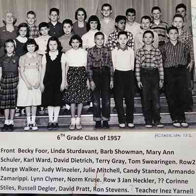 Class of 1957, 6th Grade Class Photo