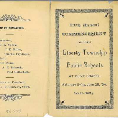 Commencement Program from a One Room School House