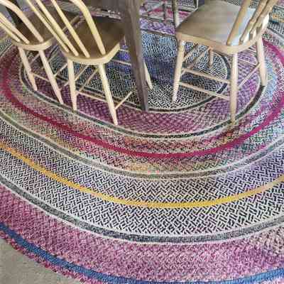 Large Vintage Braided Rug