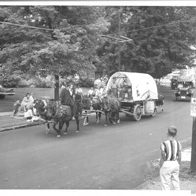 Covered Wagon in Liberty Center Centennial Parade in 1960