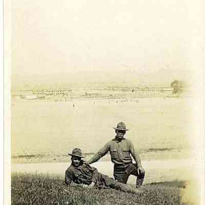Five Photos of Unidentified WWI Soldiers and Their Family at Camp Perry